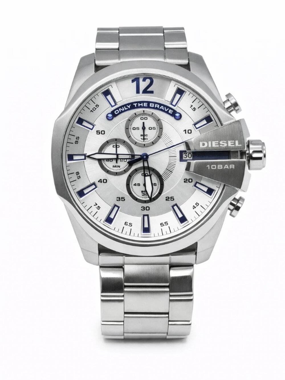 Diesel Mega Chief Men's Silver Stainless Steel Chronograph Watch DZ4477